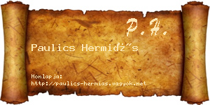 Paulics Hermiás névjegykártya